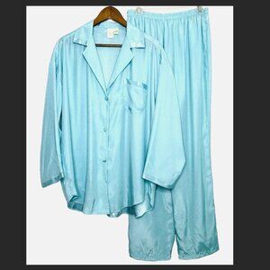 Vintage Victorias Secret Silky Blue PJ Set Size M